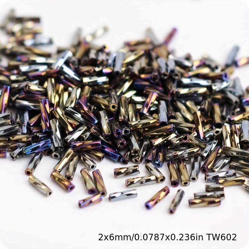 Silvery-filled Glass Twisted Tube Beads, 288pcs for DIY Jewelry Making