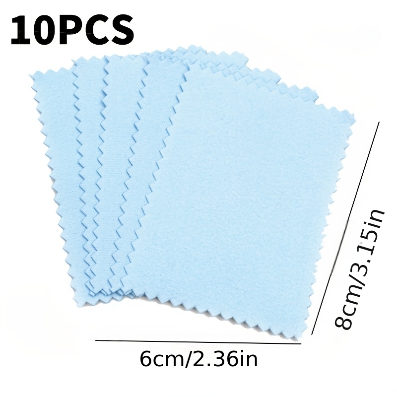 10pcs Golden & Silvery Jewelry Polishing Cloth Set for Cleaning