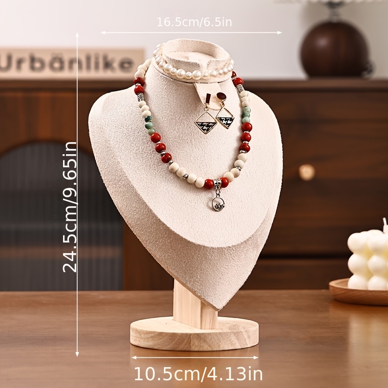 3-in-1 Wood Jewelry Bust Display Stand