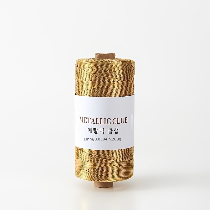 TEMU Fil à crocheter métallique premium pour sacs, fil à tricoter à paillettes pour crochet, à , emballage cadeau et fournitures d'artisanat, 200G