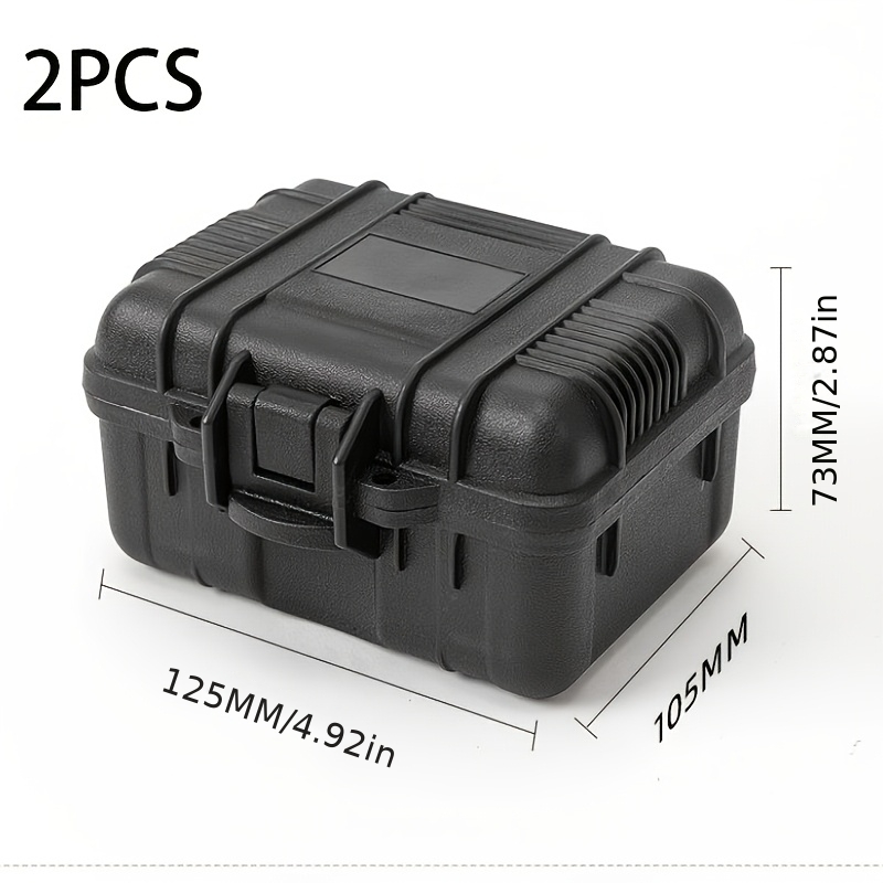 TEMU 2-pack Shockproof Wear-resistant Sealed Hard Storage Box, Plastic Protective Carrying Case With Shock Absorbing Foam Small Devices