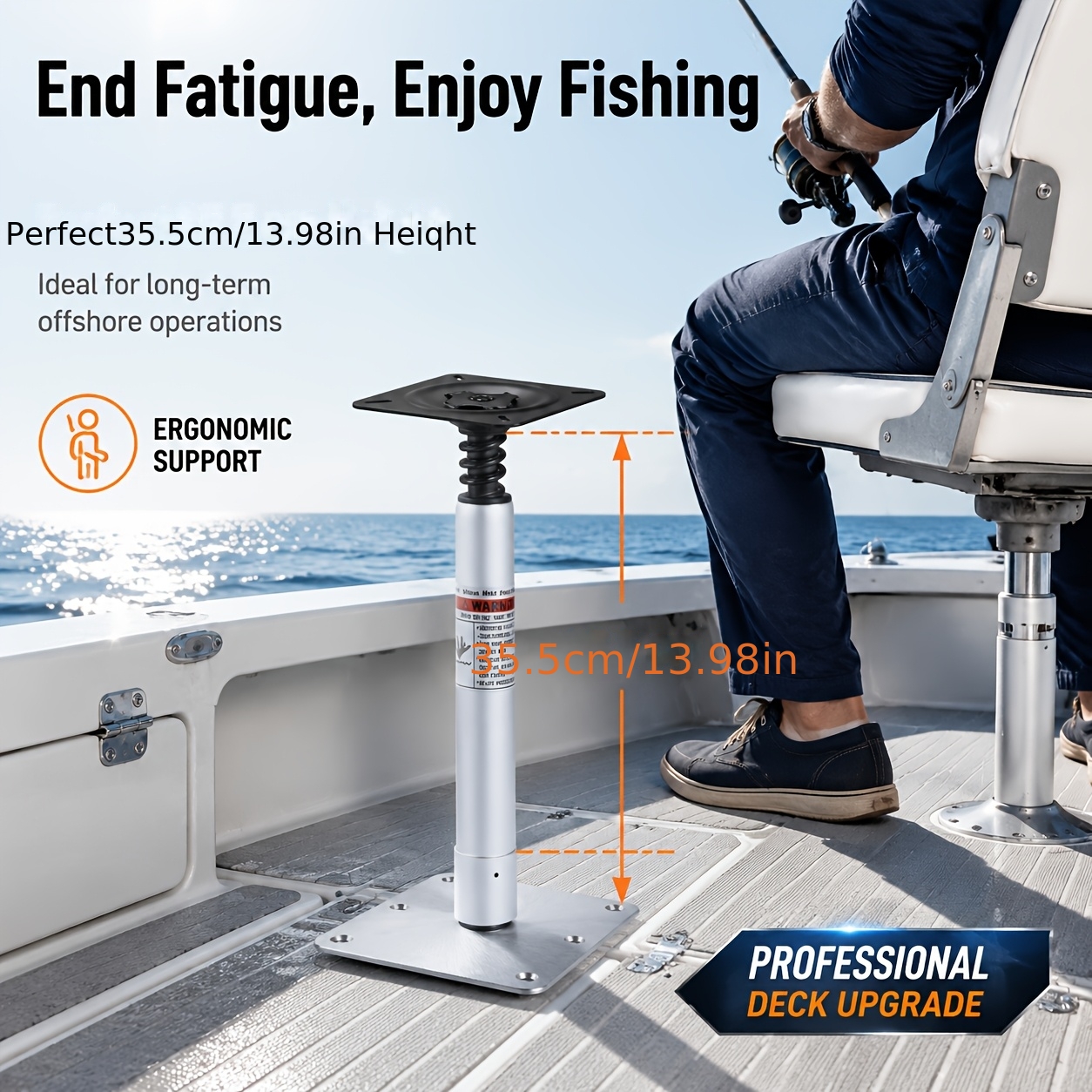 Marine Seat Base Kit with 360° Rotating Mount