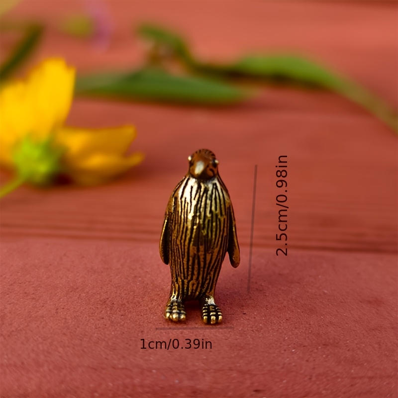 4pcs Handcrafted Solid Brass Mini Statues - Adorable Anime Penguin Collectibles Suitable For Office, Study, Decor, Christmas, Easter, Thanksgiving - No Electricity Required, Unique &