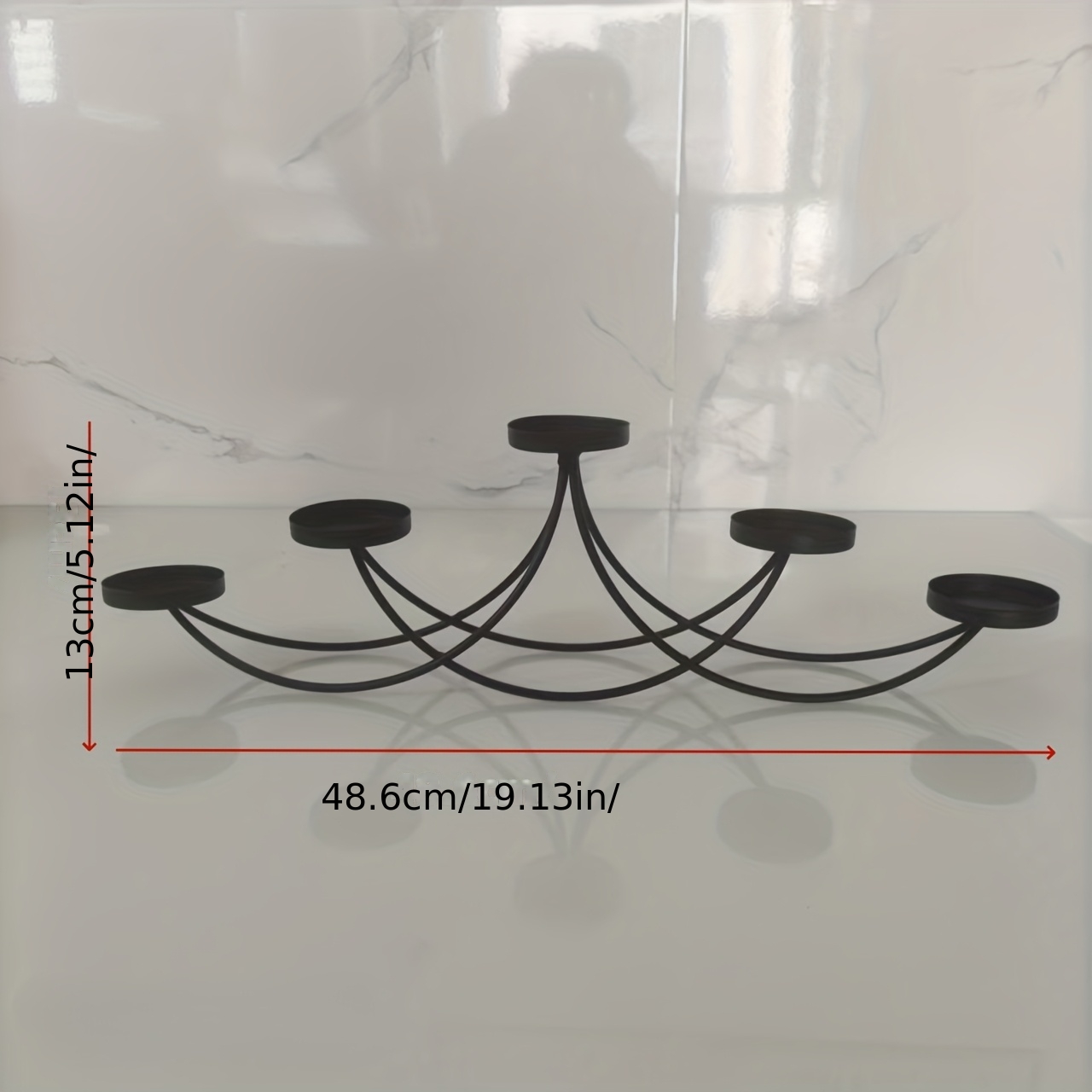 TEMU Iron Candle Holder Tray Set With 5 Candle Stands, Christmas Decoration, Holiday Table Centerpiece, Home Decor (candles Not Included)