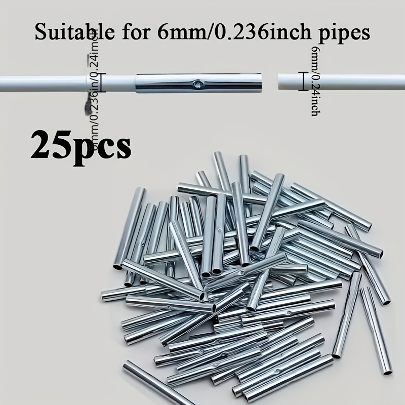 E-shop 25 Stück 5mm/ 6mm Glasfaserstangen-Verbindungsrohre, gewölbte Deckenhalterungs-Verbindungsköpfe, Zubehör für Zelthalterungen im Freien,