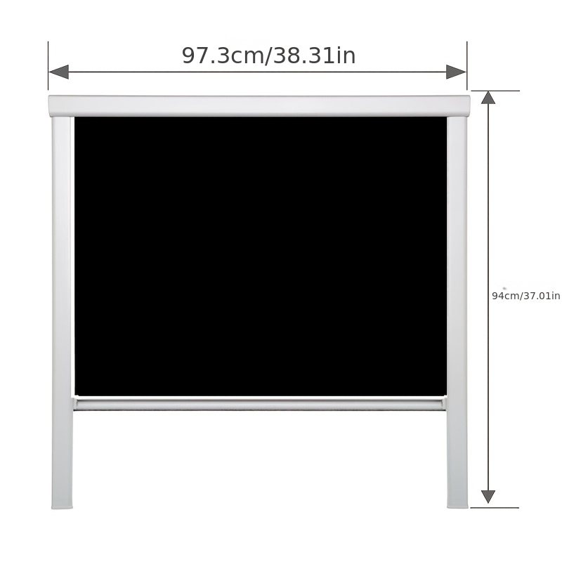 TEMU Store enrouleur , Taille de rideau S06 (97.3Cm X 94Cm), Store occultant, Isolation thermique et pare-soleil, Cadre en aluminium, /Noir