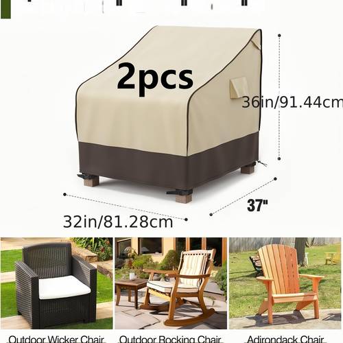2pcs 420d waterproof outdoor furniture covers for rocking moisture proof garden chair covers stool covers sofa covers all weather protection for valentines day st patricks day easter spring outdoor part