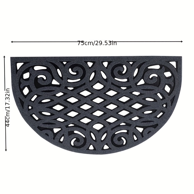 TEMU Rubber Half Indoor And Outdoor Doormat - Grey, Thick Victorian Style, , Such As At The Entrance Of The House, In The Garden, And On The Steps.
