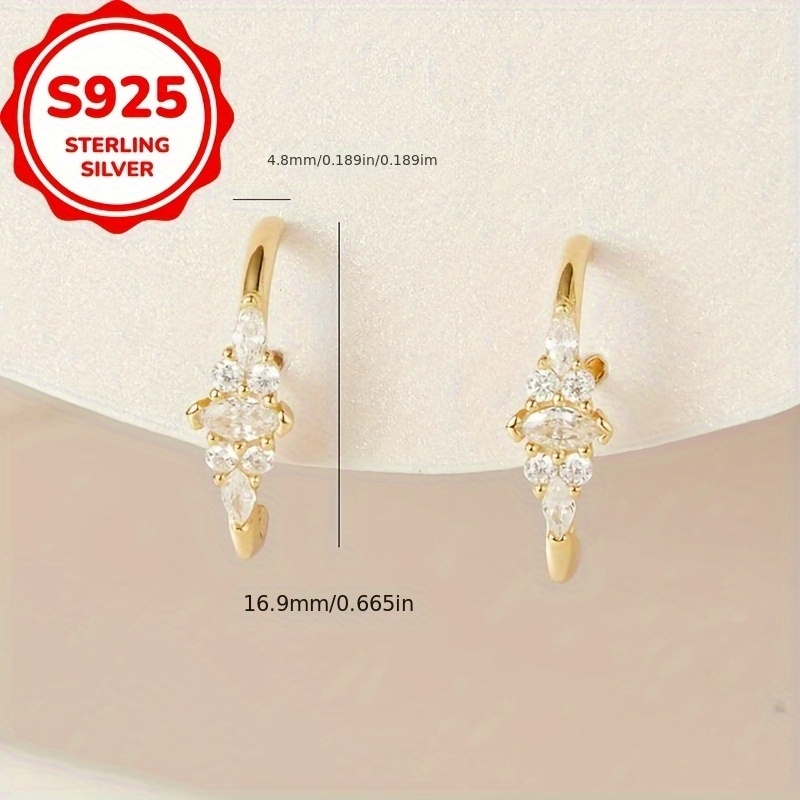 High-End Curved Petal Stud Earrings, S925 Sterling Silver