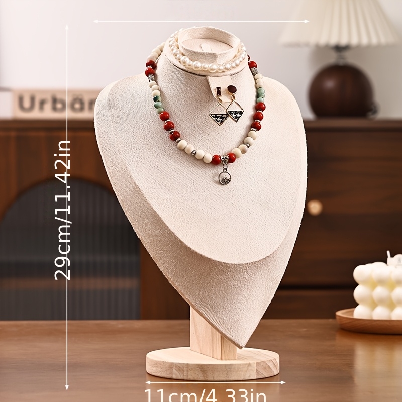 3-in-1 Wood Jewelry Bust Display Stand