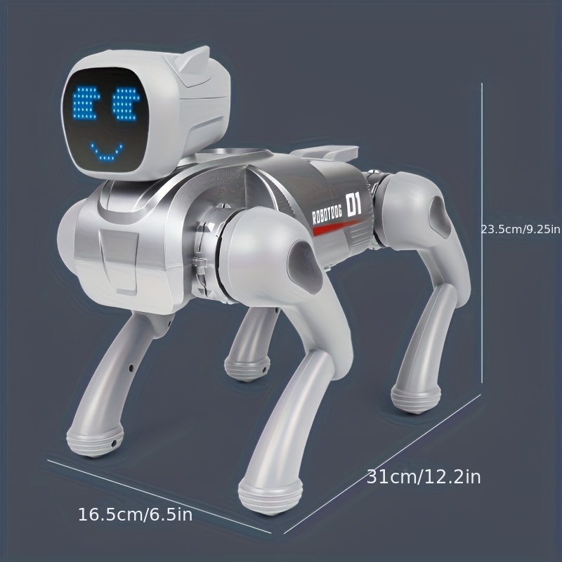 Išmanusis robotas šuo žaislas su programėle ir nuotoliniu valdymu, belaidis/belaidis/5G ryšys, programuojamas su įrašymu, 12+ iš anksto įdiegti komandos, ekspresyvus veido atpažinimas, USB įkraunamas ličio baterija maitinamas robotas augintiniui berniukams ir mergaitėms - Ide