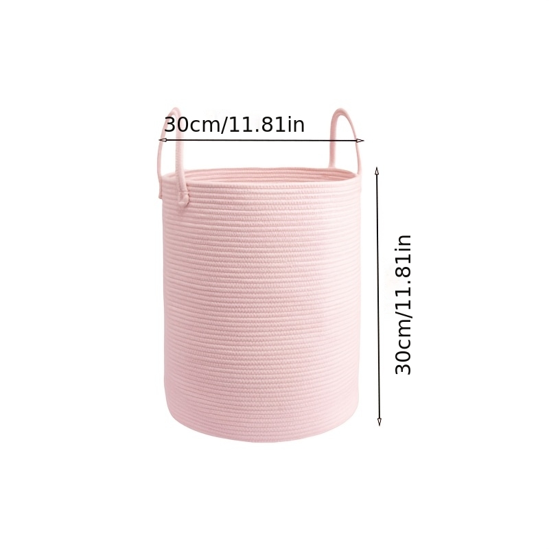 Image of Boho Light Pink Large Laundry Basket For Blankets Towels, Stylish Storage Hamper For Living Room Bedroom Nurse Home Use, Laundry Baskets
