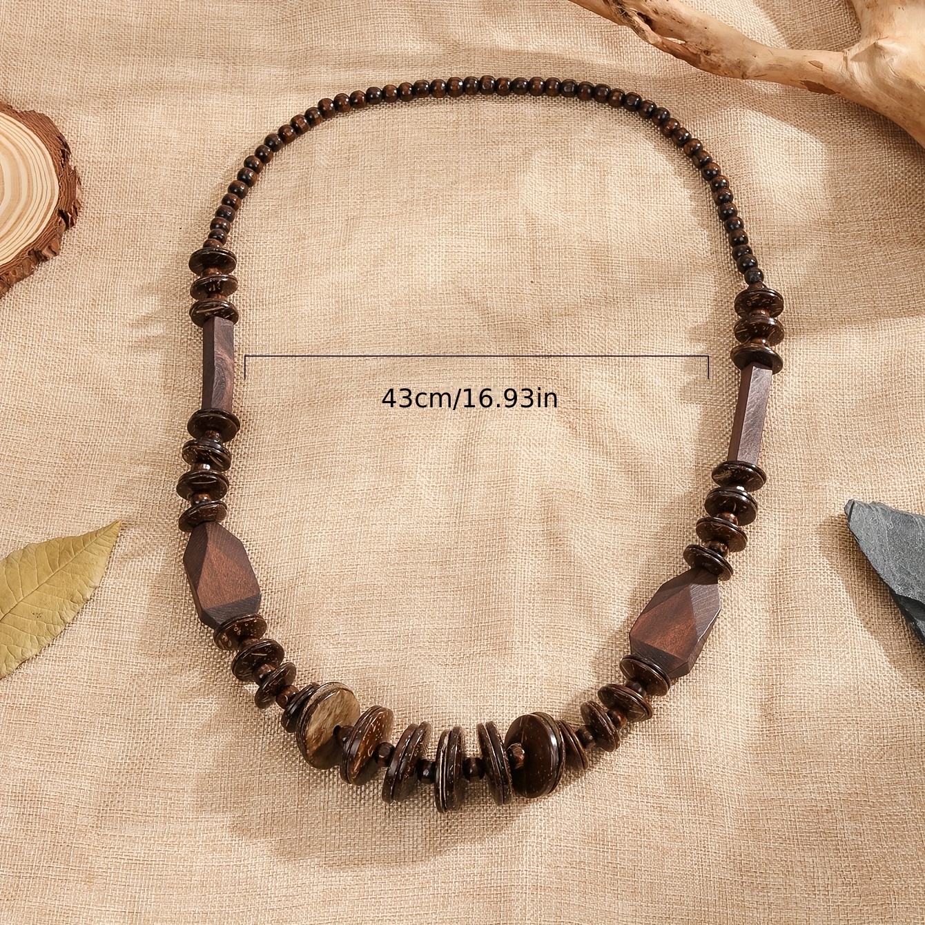 Bohemian Ethnic Coconut Shell Wooden Bead Necklace