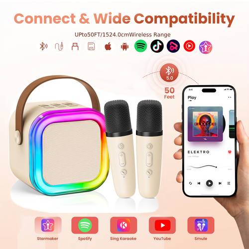 portable mini karaoke machine portable bluetooth speaker the perfect christmas and birthday gift long high portable bluetooth speaker with wireless karaoke microphone player multiple color options convenient karaoke