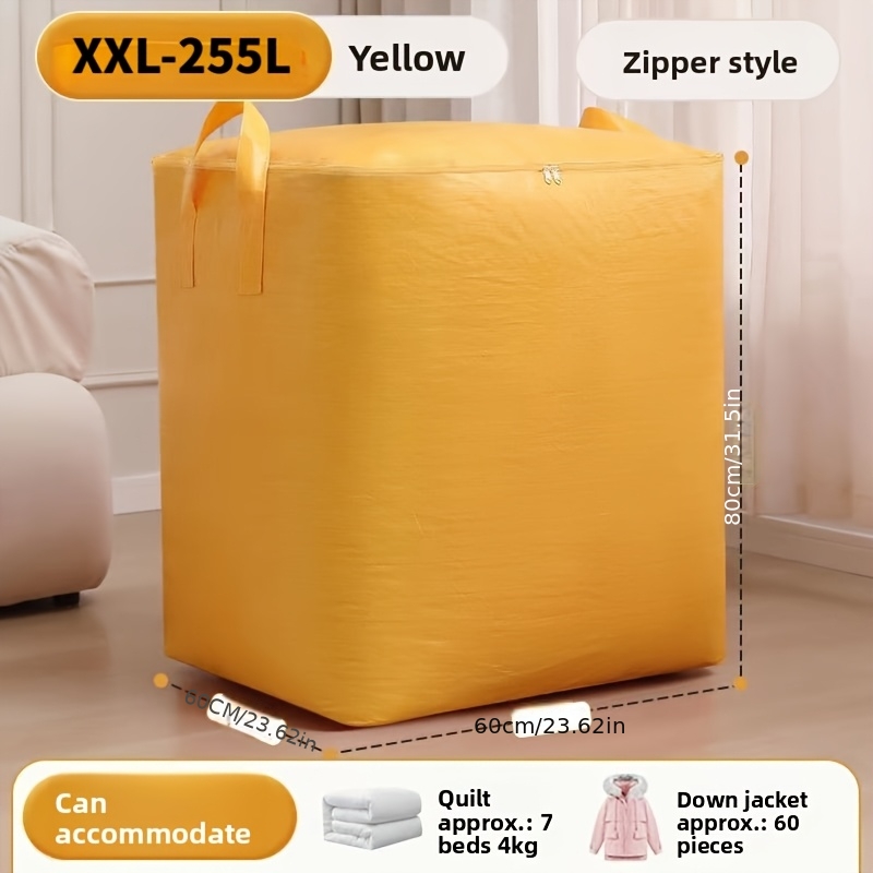 TEMU 255l Extra-large Capacity Pe Waterproof Storage Bag, Extra-large Moving Bag, Luggage Bag, Clothes Storage Bag, Quilt Storage Bag, Blanket And