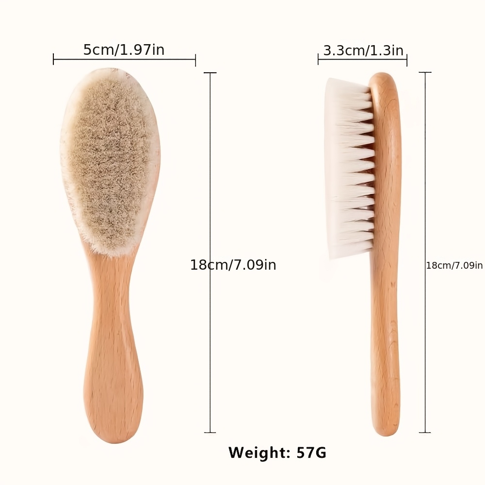 TEMU Peine de pelo de natural | Peine diseñado para la de la cuna, con mango de madera de natural | Cuidado seguro cabelludo, una opción de regalo