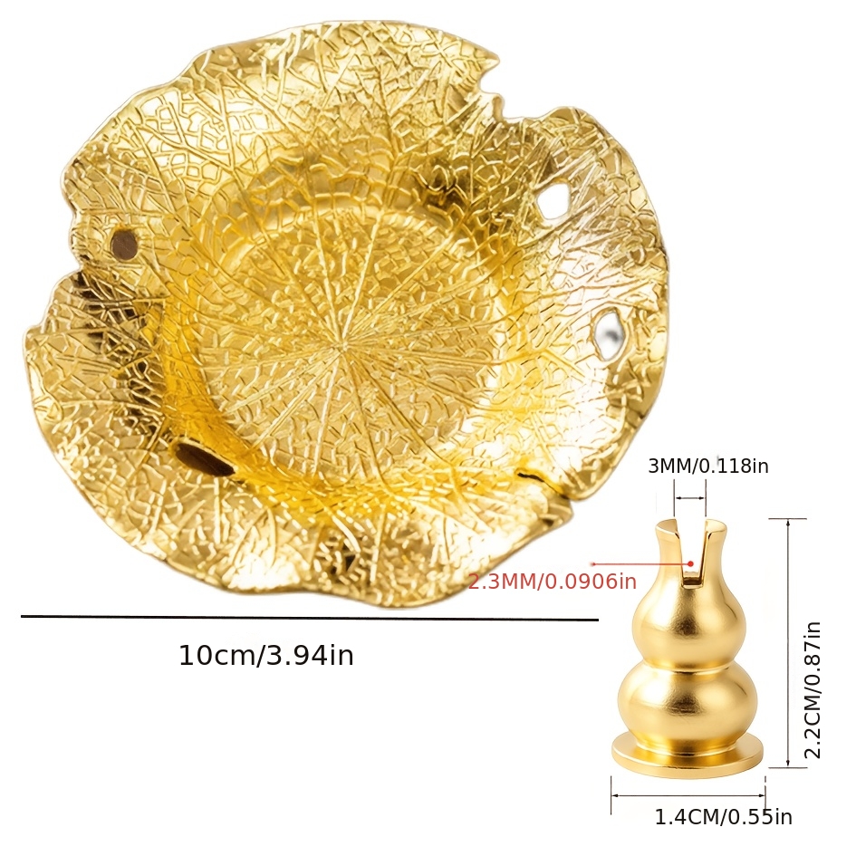 TEMU Ensemble de 2 ciboires décoratives à motif artisanal, base et gourde. Ornement d'artisanat, porte-encens linéaire.