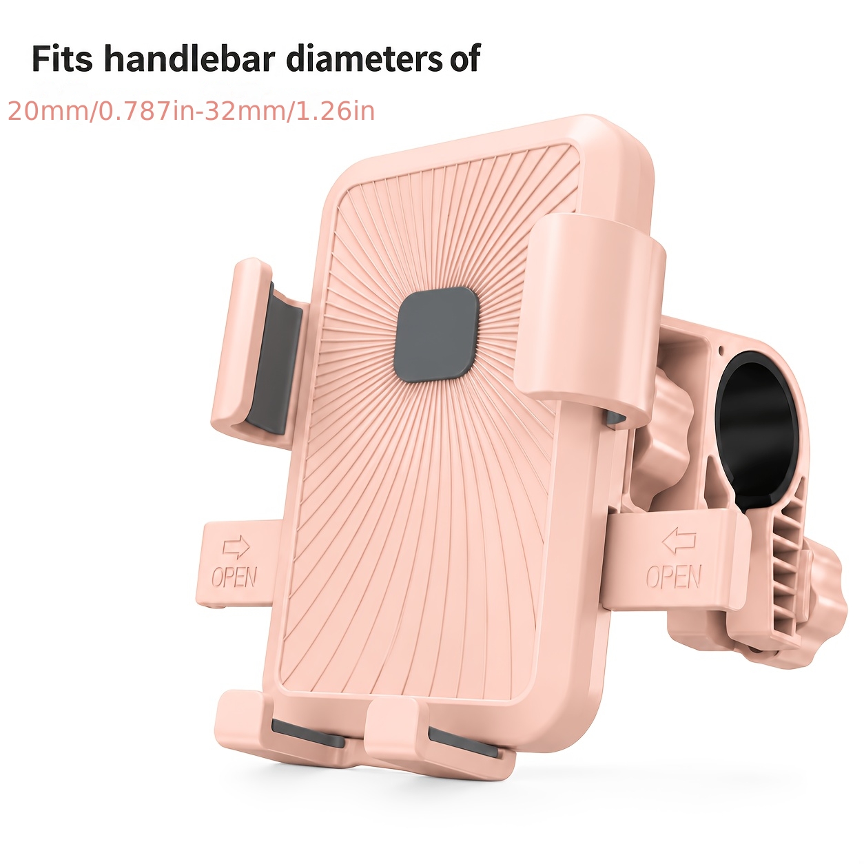 TEMU 11 X 11 X 5cm Universal Bicycle Phone Holder, 360-degree Rotatable Bike Phone Mount, Adjustable Handlebar Holder, Non-slip Secure Clip, Suitable