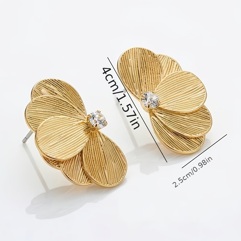 Metal Carved Butterfly Fishtail Pattern Earrings, Elegant Design