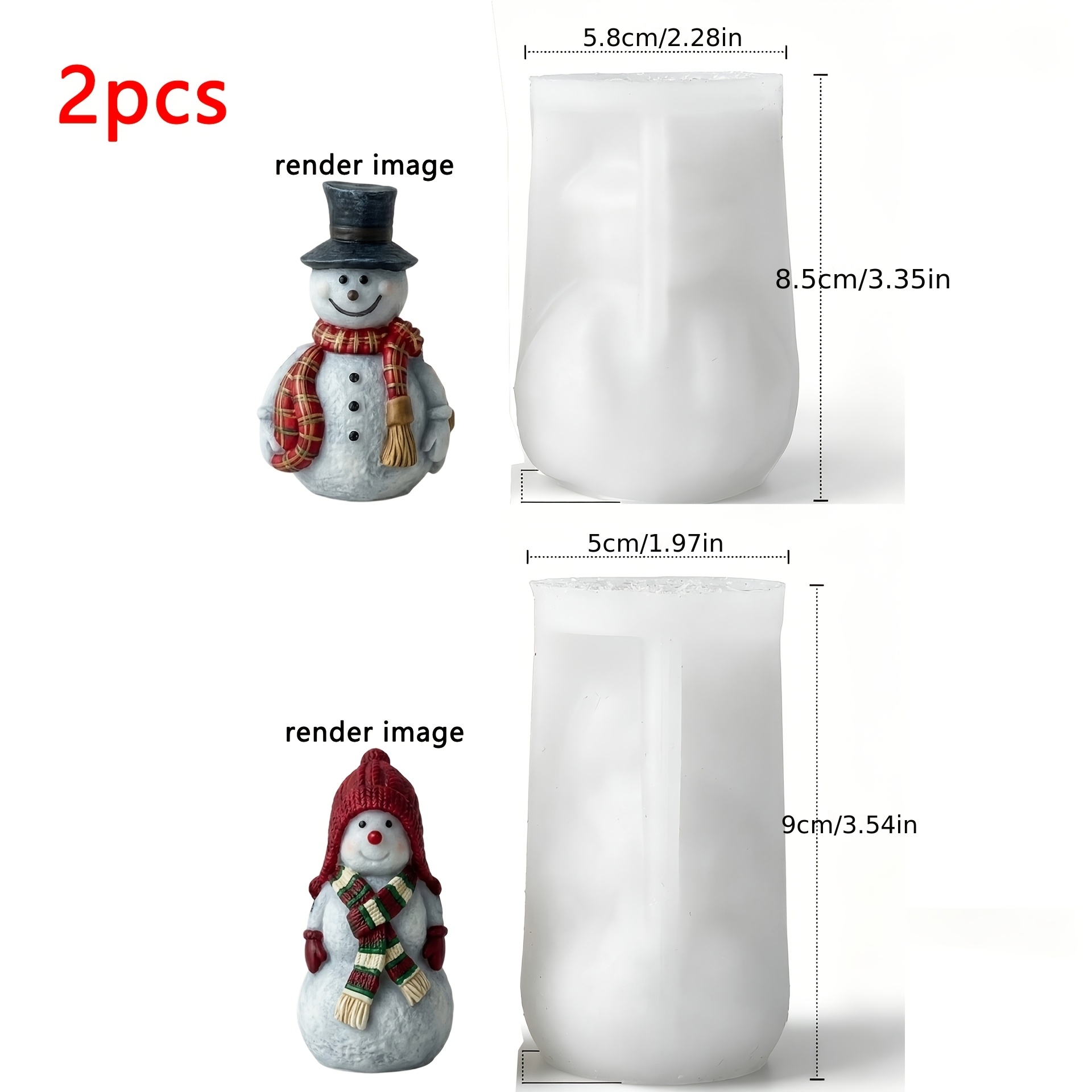 TEMU 2 stampi in silicone a forma di natalizio, riutilizzabili e resistenti, stampi per argilla, stampi liquidi per resina, stampi per candele