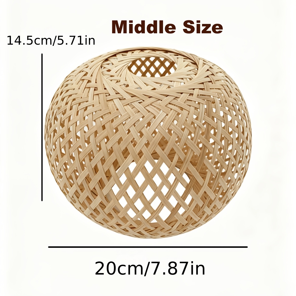 TEMU Pantalla de lámpara colgante tejida a , pantalla redonda de ratán, cubierta de luz de mimbre para lámpara colgante, pantalla de lámpara DIY para
