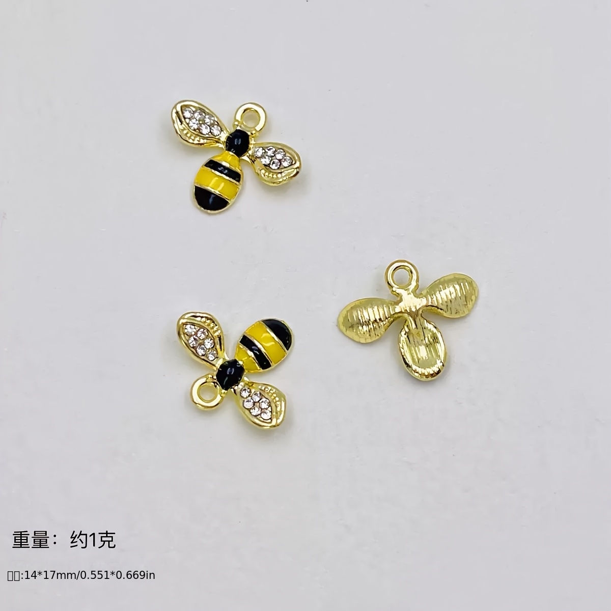 TEMU Juego de 8 colgantes de vidrio con forma de abeja y diamantes de - Suministros para manualidades de joyería para hacer collares y pulseras