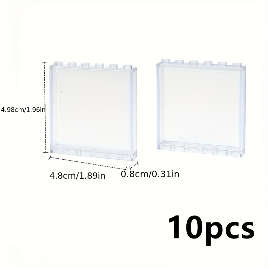Image of 10pcs Building Blocks 1x6 Transparent Panel House Parts Wall Moc Bricks Construction Toys Compatible 59350 59349