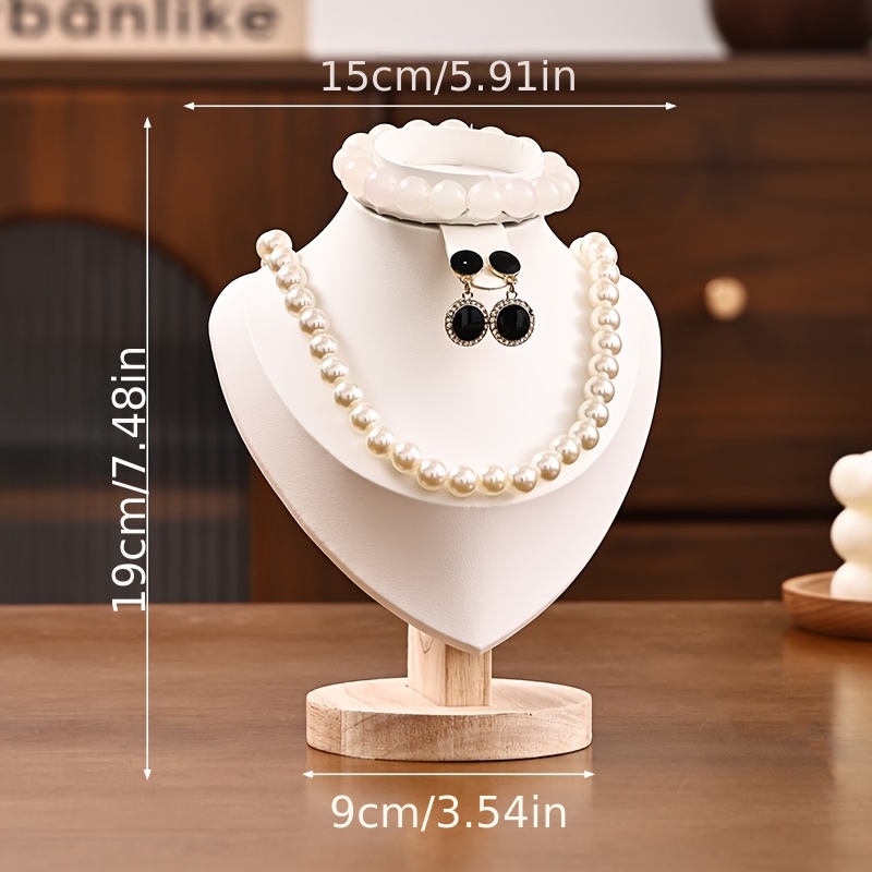 3-in-1 Wood Jewelry Bust Display Stand
