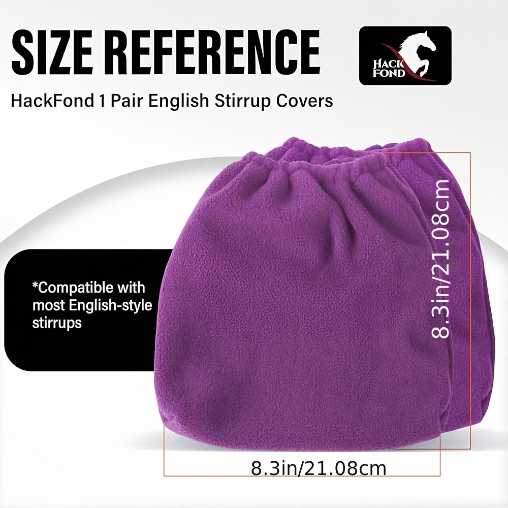 1 Pair English Stirrup Covers | Fleece Stirrup Bag Iron Savers For English , Violet Color, Polyester Fiber