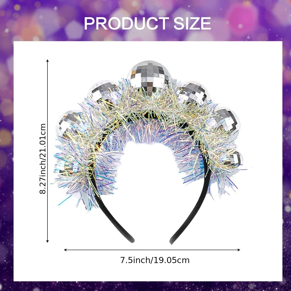 4pcs disco ball headband disco headbands   ball headpieces 70s headbands for women birthday headband birthday   2027 new years eve party costume accessory i halloween   i navidadi halloween   i navidad