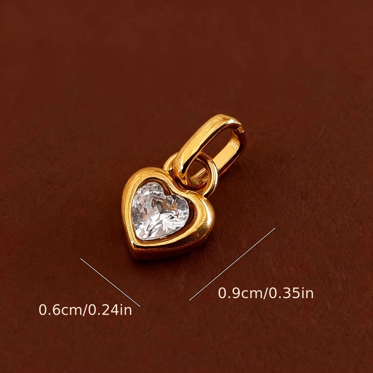 TEMU 1pc 304 Stainless Steel Material, 12 Birthstone Heart Diy Accessories, Bag Pendant Necklace Earrings Bracelet Material Ornaments