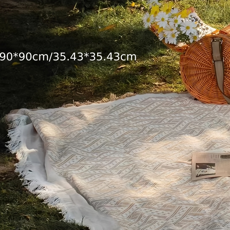 Image of Retro Outdoor Picnic Mat Moisture-proof Pad Thickened Cloth Portable Camping Blanket Wild Carpet