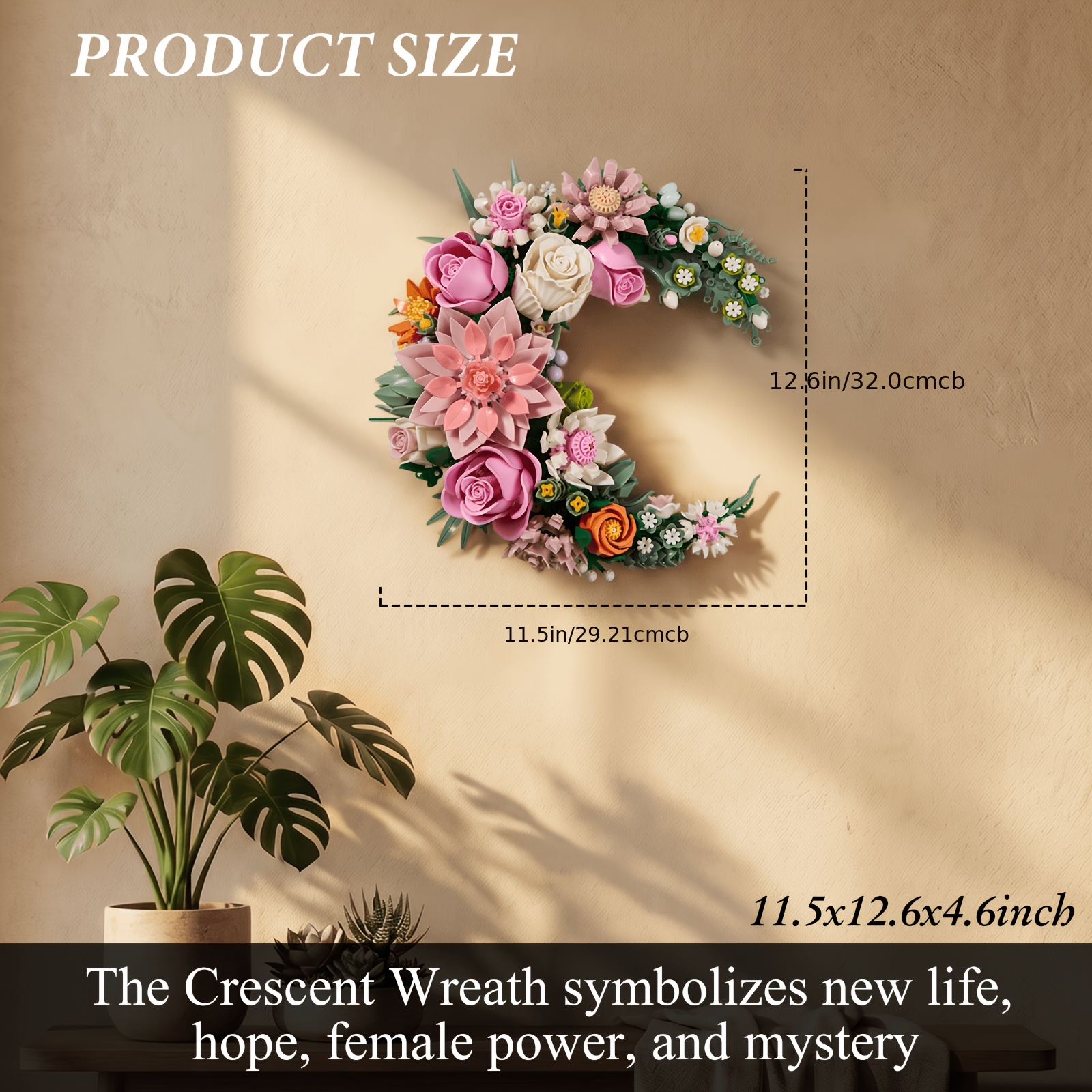 Pink Moon Flower Building Set, Dahlia Rose Bouquet Gift
