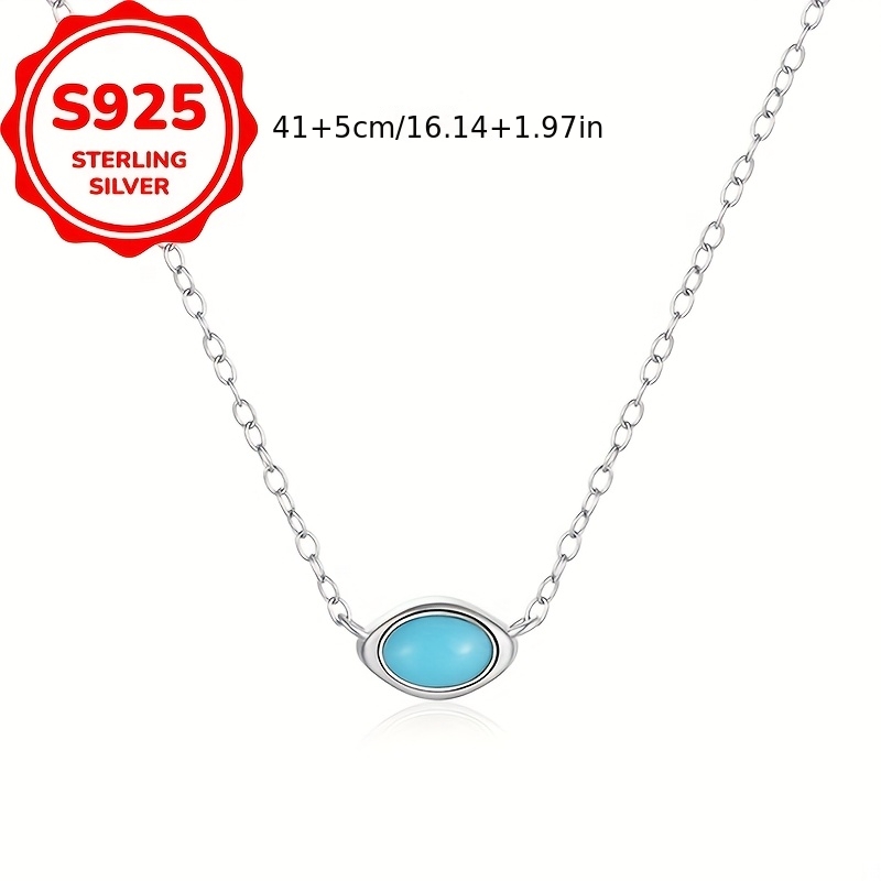 Women's S925 Sterling Silver Minimalist Oval Necklace