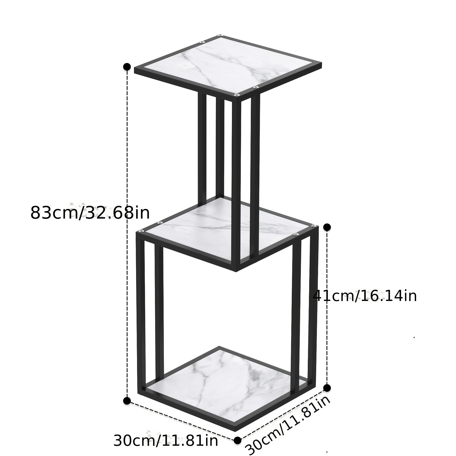 -level Corner Shelf And Ideal For Living Rooms And Bedrooms. And Wood In A Marble End, Corner Shelves
