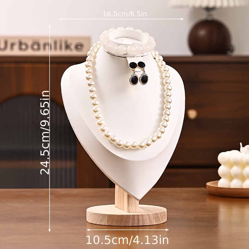 3-in-1 Wood Jewelry Bust Display Stand