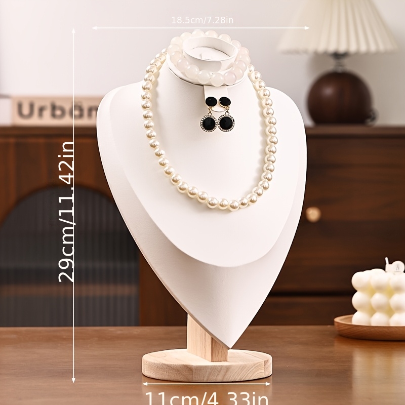 3-in-1 Wood Jewelry Bust Display Stand