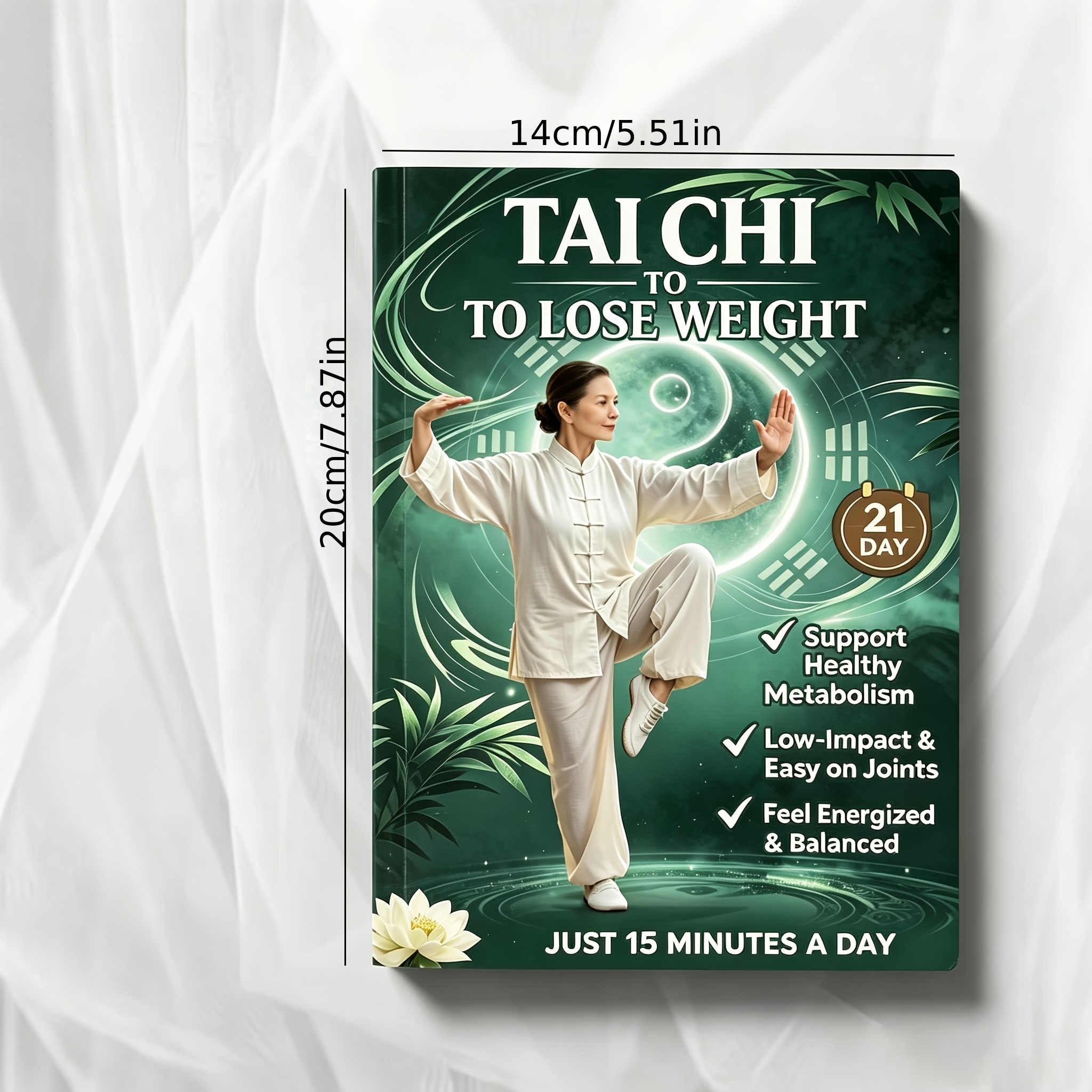 TEMU Guida fitness per bruciare con Tai Chi da 21 , progettata per principianti di Tai Chi di et� media e anziani, allenamento da casa di 15 minuti,
