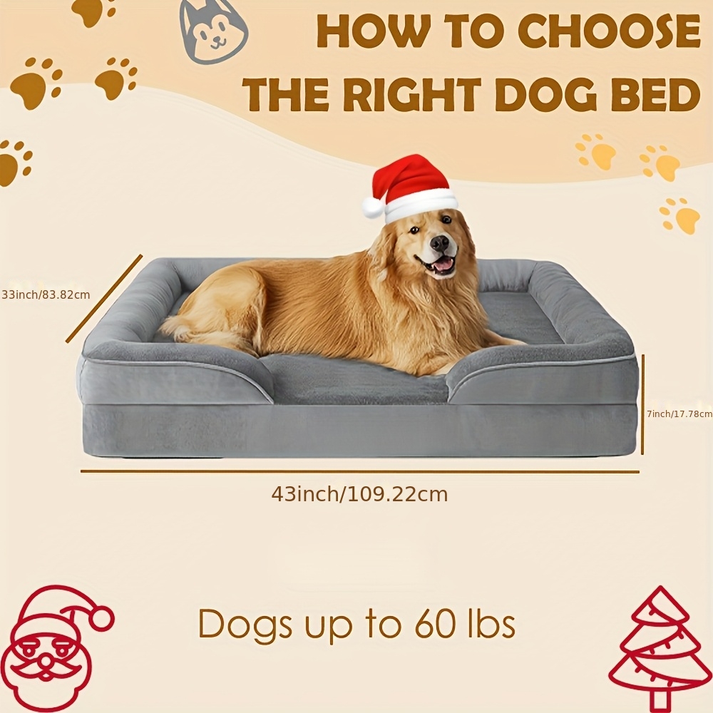 TEMU Xl Extra-large Orthopedic Dog Bed, Oversized Dog Sofa Bed, All- Pet Bed, Golden Retriever Bed, Washable Pet Bed And Sofa Bed, For Pet Sleeping,