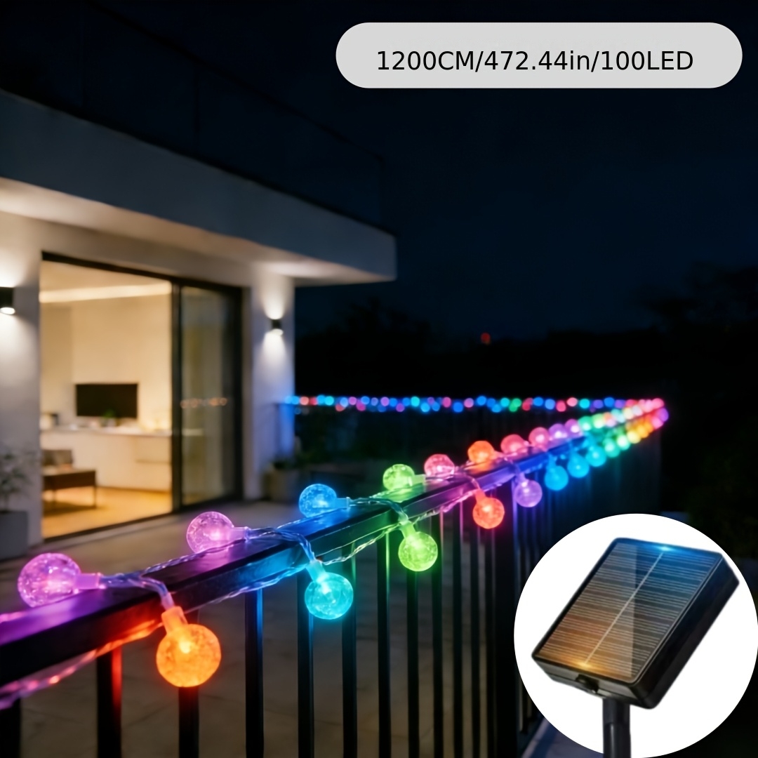 TEMU Nouveau fil transparent amélioré pour boules à bulles solaires, 200/100/50/20pcs de perles LED, guirlandes lumineuses d'extérieur, de patio,