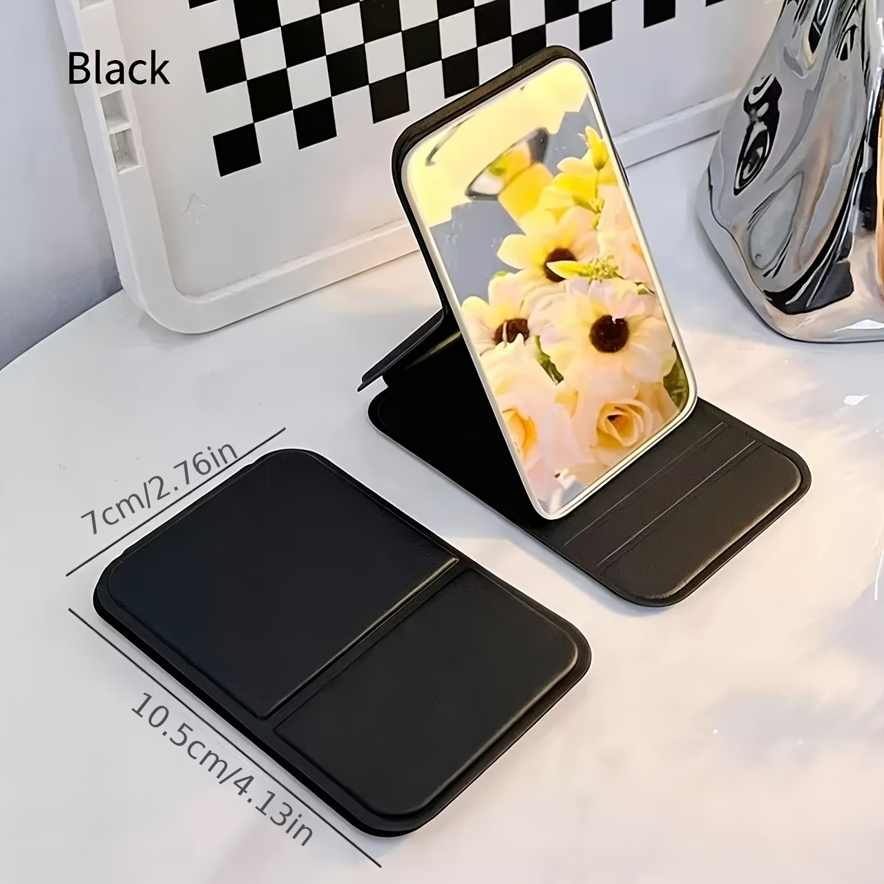 3pcs Portable Folding Compact Mirror Set, Macaron Casing