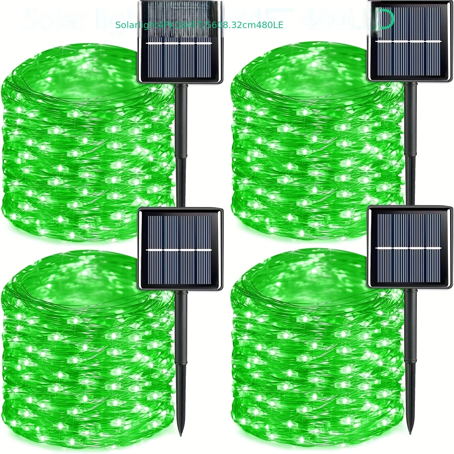 TEMU Christmas 4 Solar Fairy Lights, Each 45.9ft 120 Led Solar String Lights Outdoor, 8 Solar Twinkle Lights, Patrick's Day , For Christmas Wedding Party Home Holiday Decoration