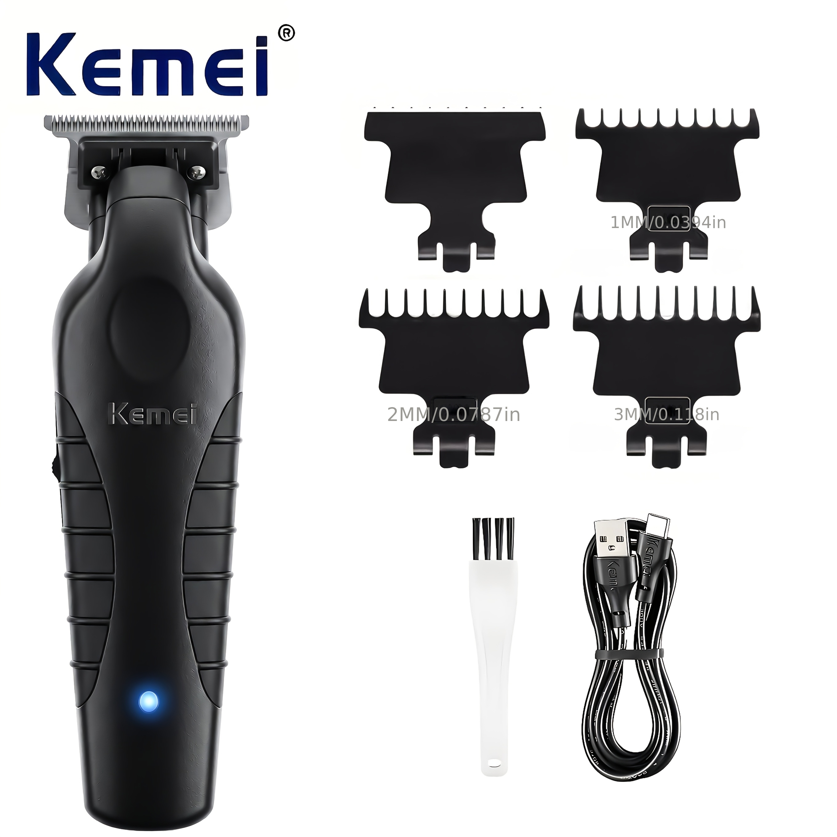 Image of Komei Km-2299 Professional Cordless Hair Clipper For Barbers, 1200mah Usb Rechargeable Hair Trimmer, Precision Grooming Tool, Gift For Men