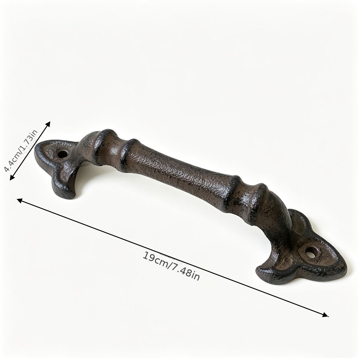 Vintage Cast Iron Bamboo-style Door Pull, Antique Bronze Distressed Iron Handle, Farmhouse Style Multi-use Knob For Wooden Doors, Cabinets, Drawers