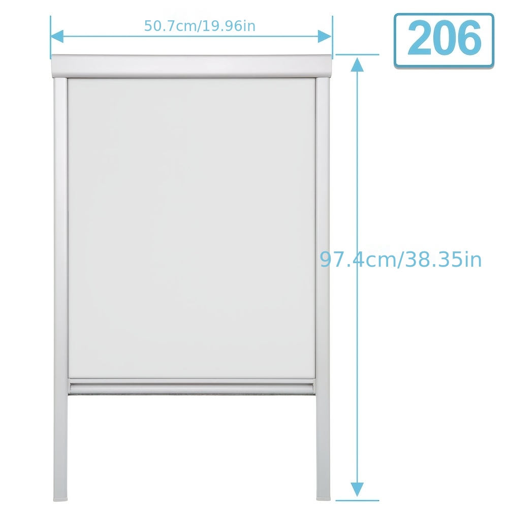 TEMU Gray/black Skylight Blind, Model 206 (50.7 * 97.4 Cm), Blackout Roller Blind With Perforation, Improves , Suitable For All Types Of Windows, ,