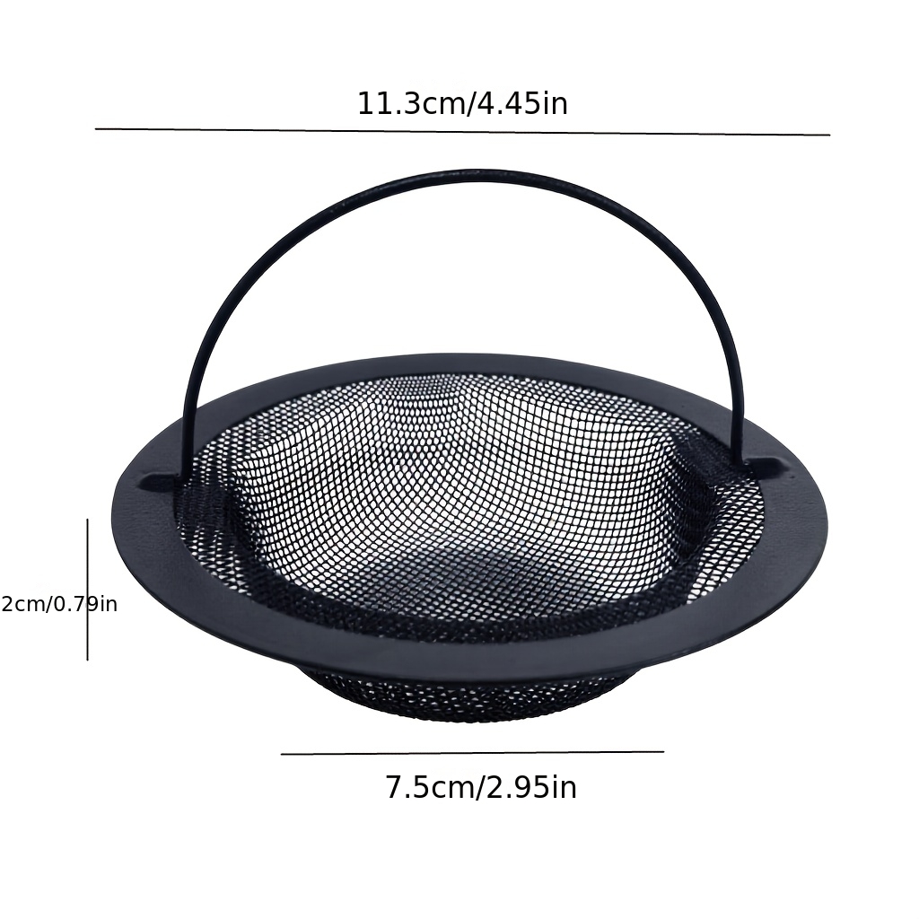 Stainless Steel Black Round Kitchen Sink Filter | Fine Mesh Drain Basket, Easy To Clean, Suitable For Dishwasher And Sink, Anti-rust Design To Prevent Clogging