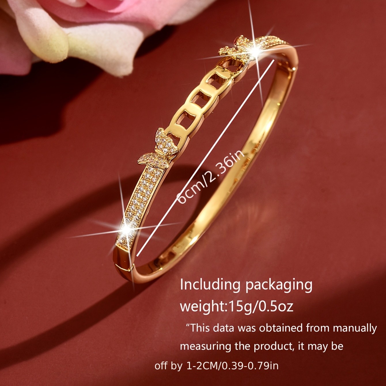 Women's French-Style Butterfly Bracelet, Elegant Bling
