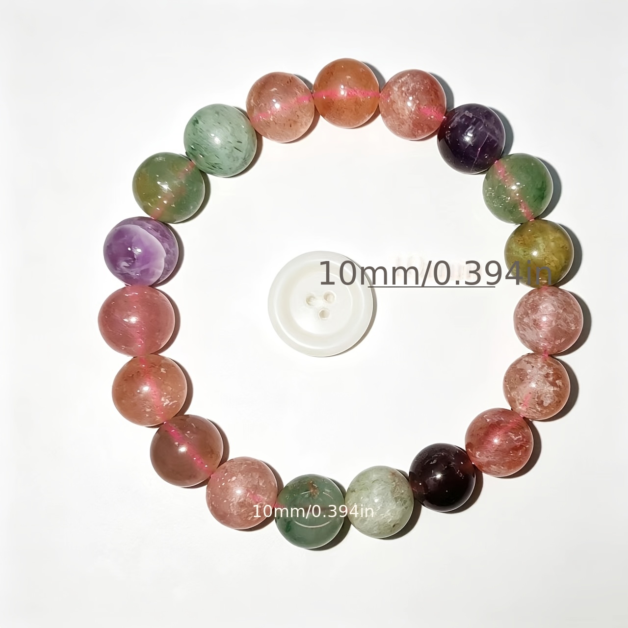 Unisex Strawberry Crystal Natural Stone Bracelet