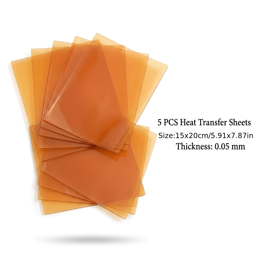 TEMU 5-pack Heat Transfer Sheets For Fuse Beads, Reusable Ironing Sheets For Crafts, Transparent Bead Ironing Paper For Smooth Glossy End, 5.9 X 7.9