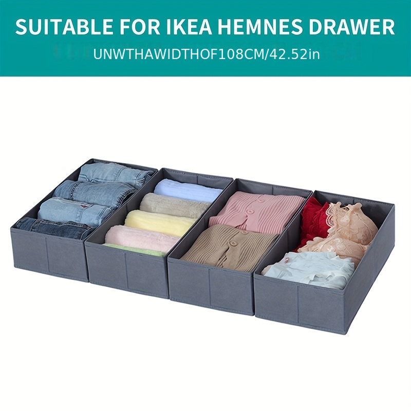 Drawer Organizers For Clothes, Fits Ikea Hemnes Drawer Unit 108cm Wide